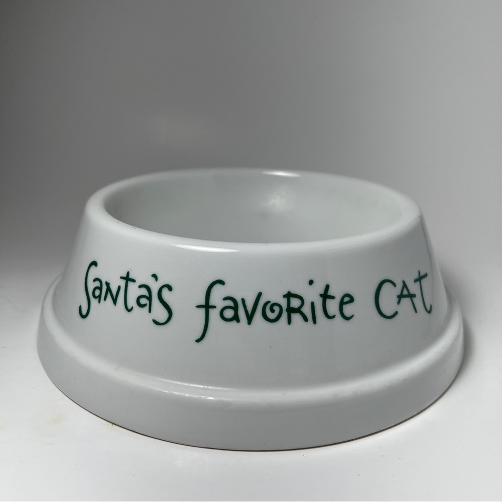 Pottery Barn Santa’s Favorite Cat Bowl